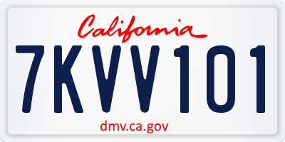 CA license plate 7KVV101