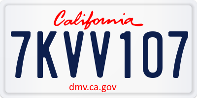 CA license plate 7KVV107
