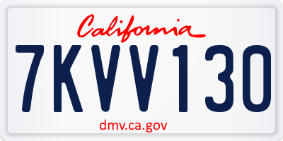 CA license plate 7KVV130