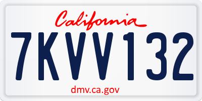 CA license plate 7KVV132