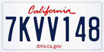 CA license plate 7KVV148