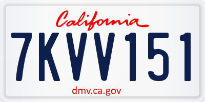 CA license plate 7KVV151