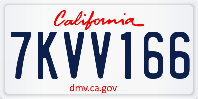 CA license plate 7KVV166