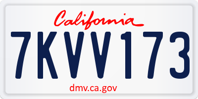 CA license plate 7KVV173