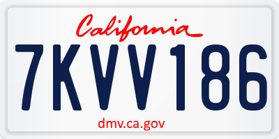 CA license plate 7KVV186