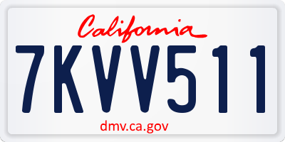 CA license plate 7KVV511