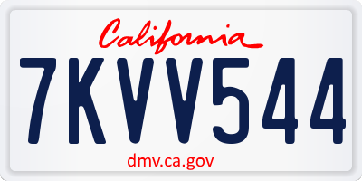 CA license plate 7KVV544