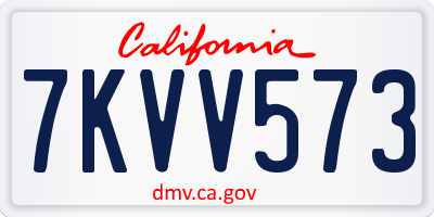 CA license plate 7KVV573