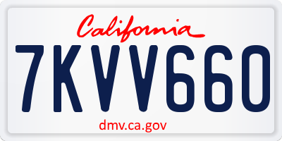 CA license plate 7KVV660