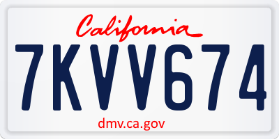 CA license plate 7KVV674