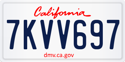 CA license plate 7KVV697