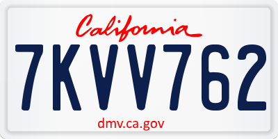 CA license plate 7KVV762