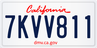 CA license plate 7KVV811