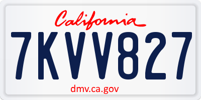 CA license plate 7KVV827
