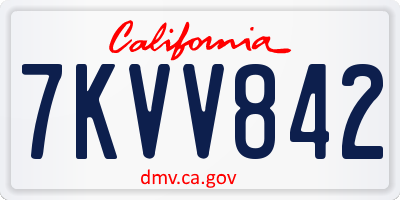 CA license plate 7KVV842