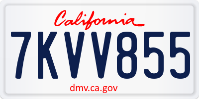 CA license plate 7KVV855