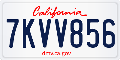CA license plate 7KVV856