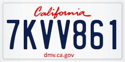 CA license plate 7KVV861