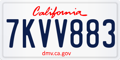 CA license plate 7KVV883