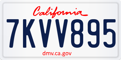 CA license plate 7KVV895