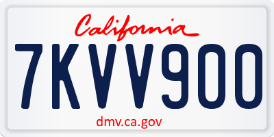 CA license plate 7KVV900