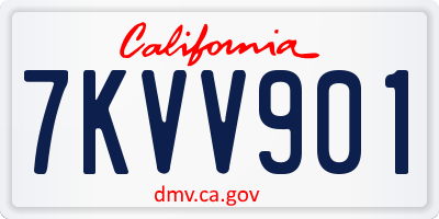 CA license plate 7KVV901