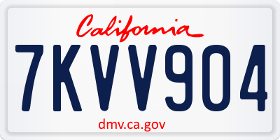 CA license plate 7KVV904