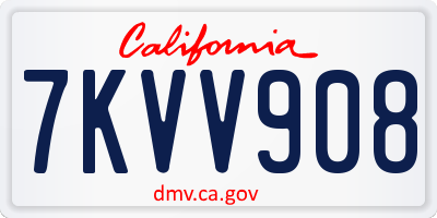 CA license plate 7KVV908