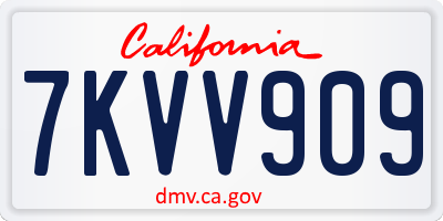 CA license plate 7KVV909