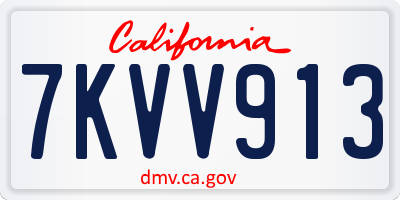 CA license plate 7KVV913