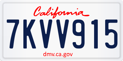 CA license plate 7KVV915