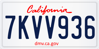 CA license plate 7KVV936
