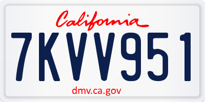 CA license plate 7KVV951