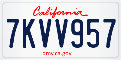 CA license plate 7KVV957