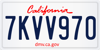CA license plate 7KVV970