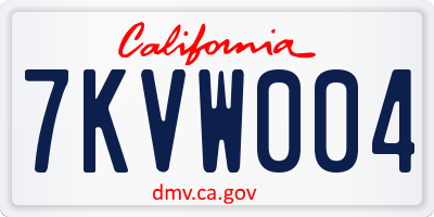 CA license plate 7KVW004