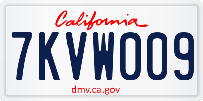 CA license plate 7KVW009