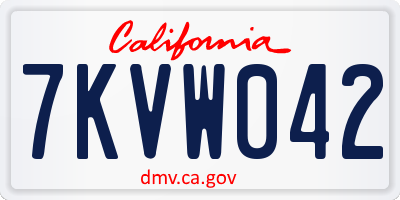 CA license plate 7KVW042
