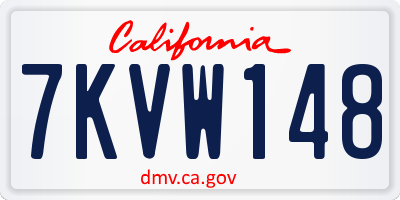 CA license plate 7KVW148