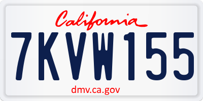 CA license plate 7KVW155