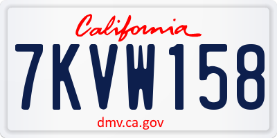 CA license plate 7KVW158
