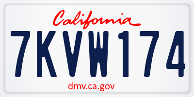 CA license plate 7KVW174