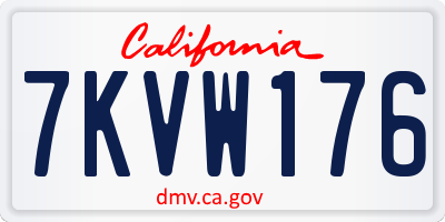 CA license plate 7KVW176