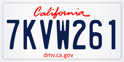 CA license plate 7KVW261