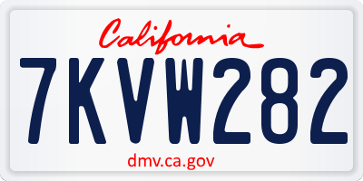 CA license plate 7KVW282