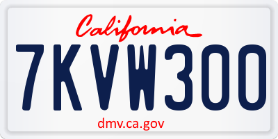 CA license plate 7KVW300