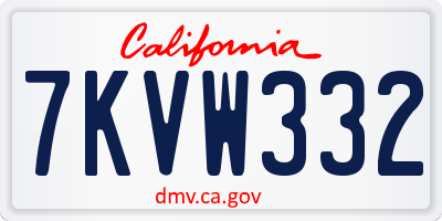 CA license plate 7KVW332