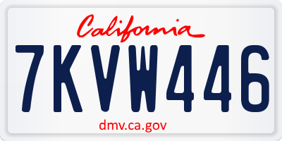 CA license plate 7KVW446