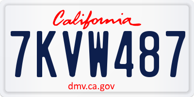CA license plate 7KVW487