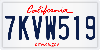CA license plate 7KVW519
